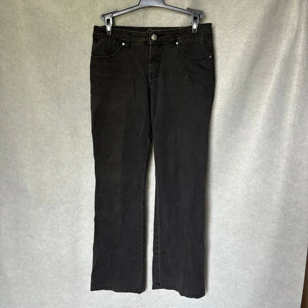 Vintage Versace Faded Black Bedazzled Pockets Low Rise Jeans Size 27 Designer